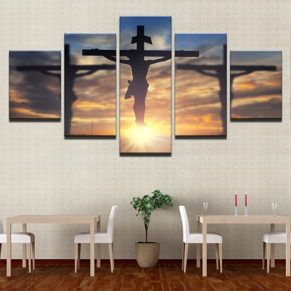 Modern Home Decoration Canvas Inkjet Oil Painting Quintuple