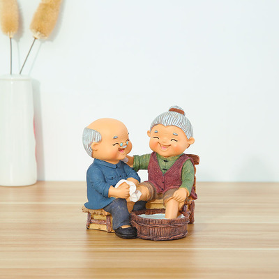 Staying With Each Other Old Man And Old Lady Ornament