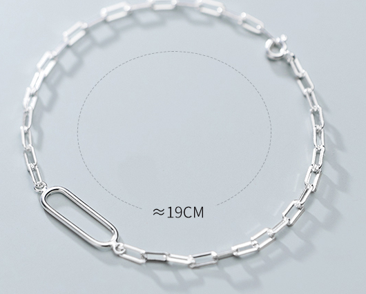 Title 7, Silver Simple Fashion Oval Interlocking Bracele...