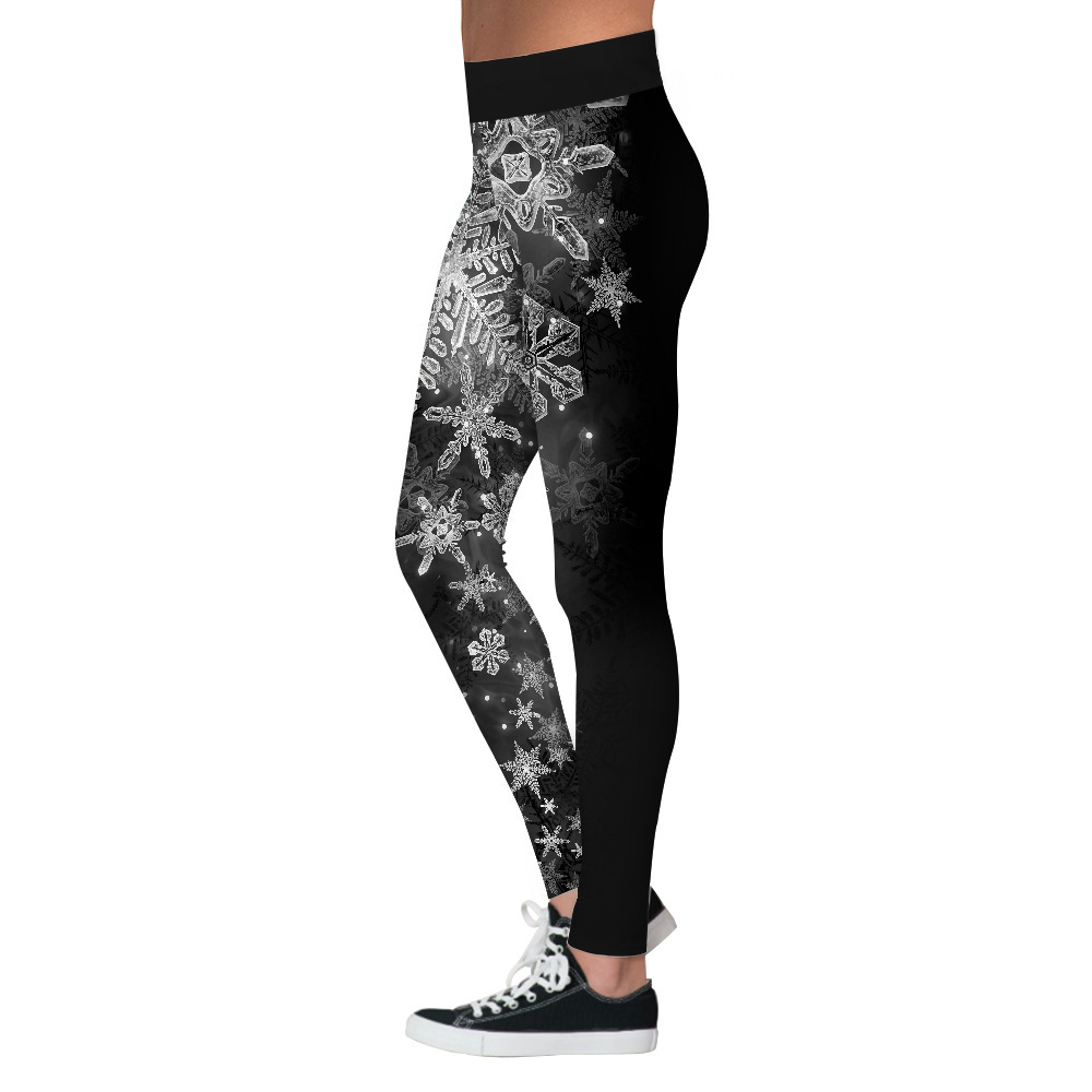 Christmas Snowflake Print Fitness Sports Yoga Pants