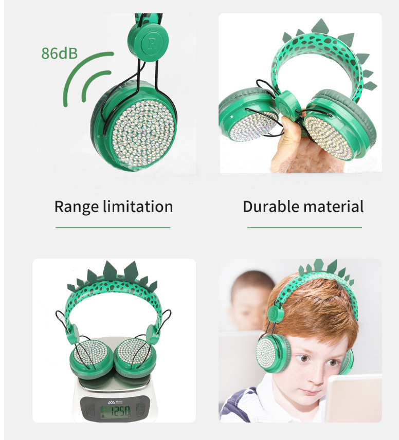 Head-mounted Children’s Wired Headset With Wheat Cartoon