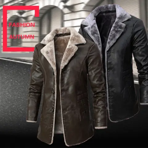 Plush Large Lapel Suit Fur Jacket Men