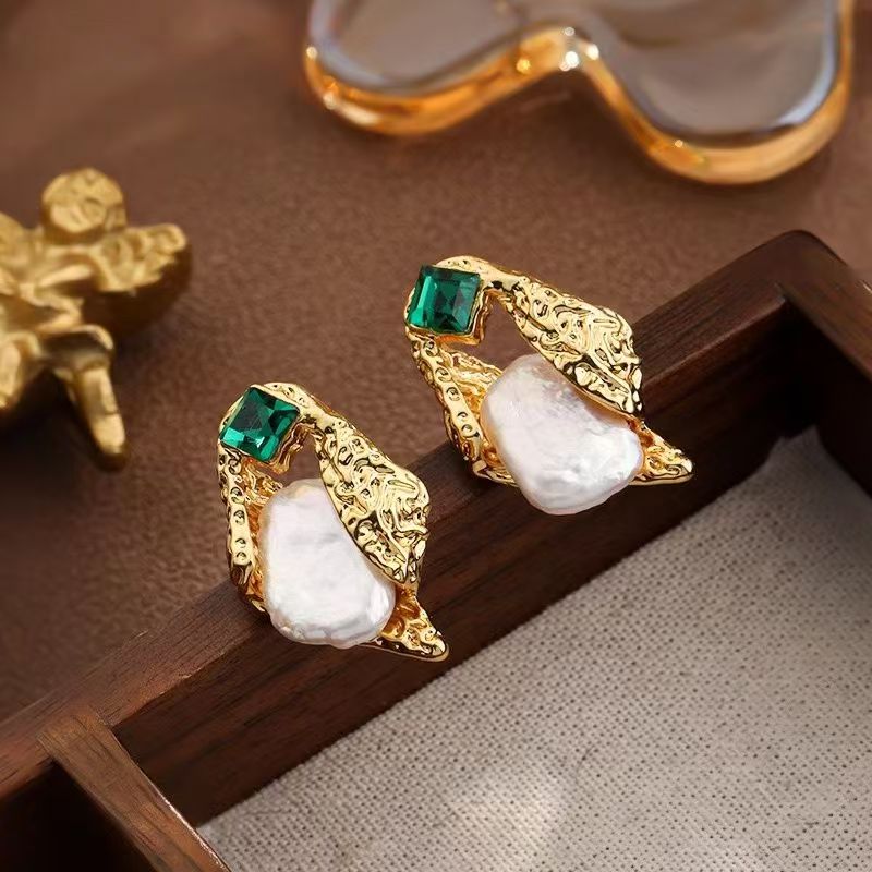 2026 New Baroque Pearl Stud Earrings, French Style 925 Sterling Silver Needle Earrings, Premium Jewelry