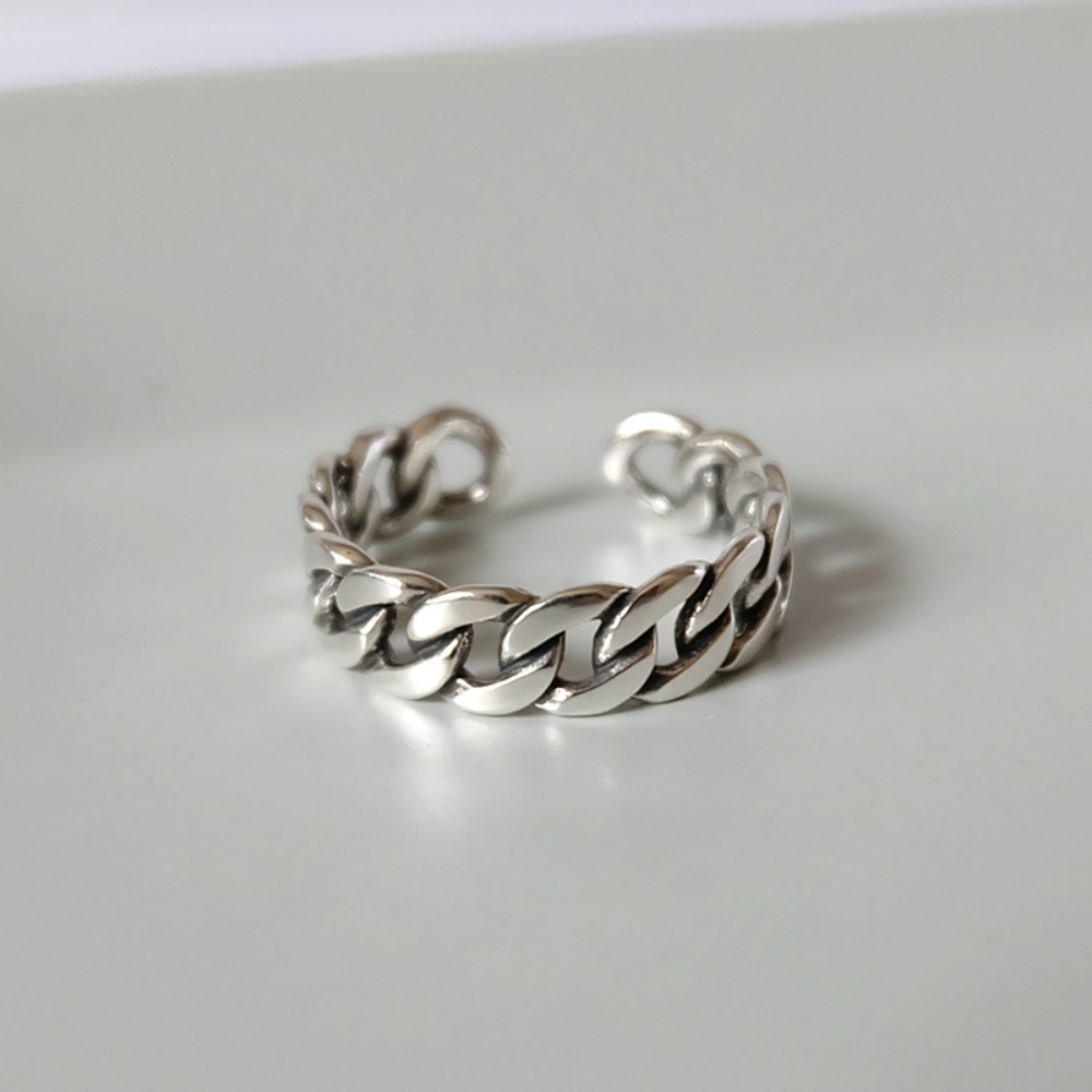 Retro Heavy 925 Sterling Silver Ring, Niche Luxury Non-tarnish Ins Style Versatile Silver Band For Women