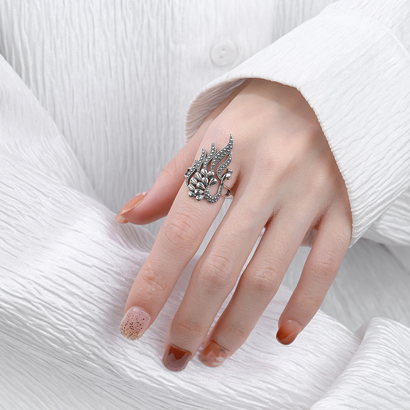 Title 4, National Style Peacock Phoenix Shape Ring for W...