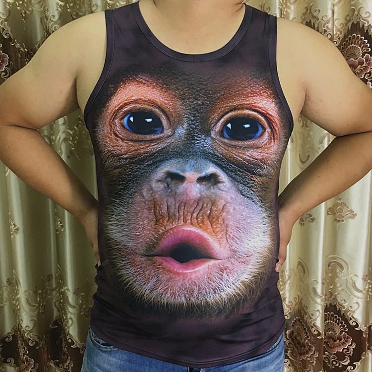 Title 3, Funny Gorilla Vest for Men, Summer Personality....