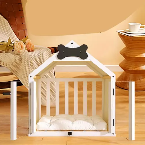 Indoor Solid Wood Doghouse Removable and Washable