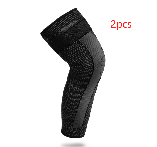 Genouillères chaudes extensibles en nylon tricoté pour basketball et football – noires, XL, 2 pièces