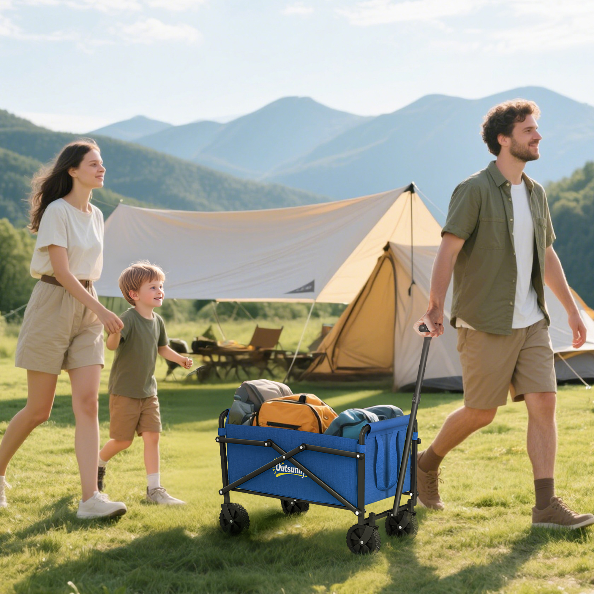 41 Liter Holiday Handcart With Wheels, Compact Garden Folding 60kg Heavy-duty — image 3