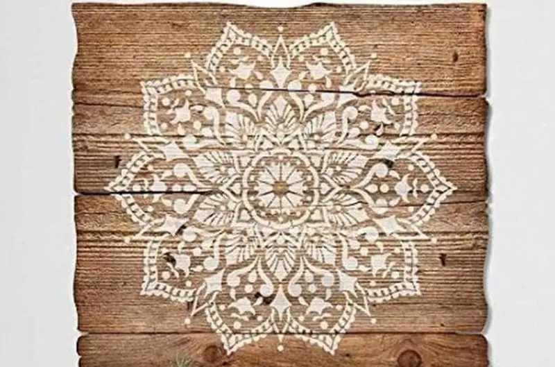 Mandala Lotus Template Painting Geometric Floor Wall