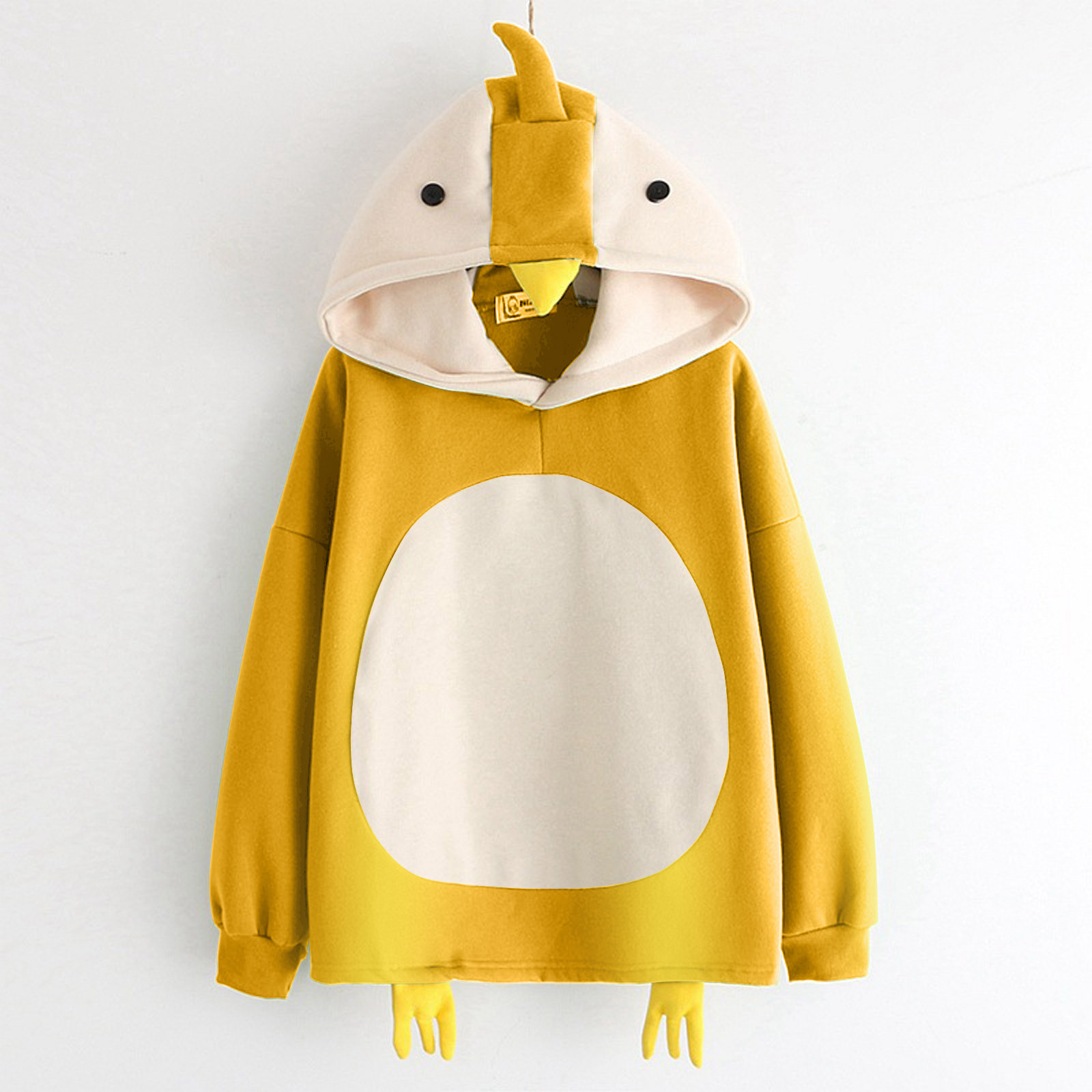 Title 8, Cartoon Cute Chick Plus Velvet Long-sleeved Hoo...