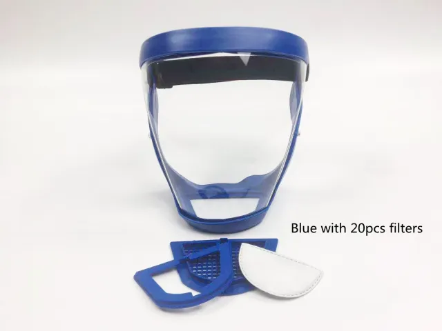 Transparent Face Shield Anti oil Onion Goggles Dust Proof Blue Set - Shop at LoveMi