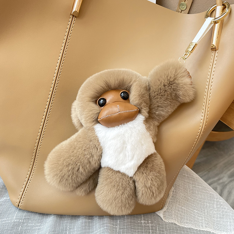 Lucky Little Monkey Long Arm Monkey Fur Bag Pendant - Image 3