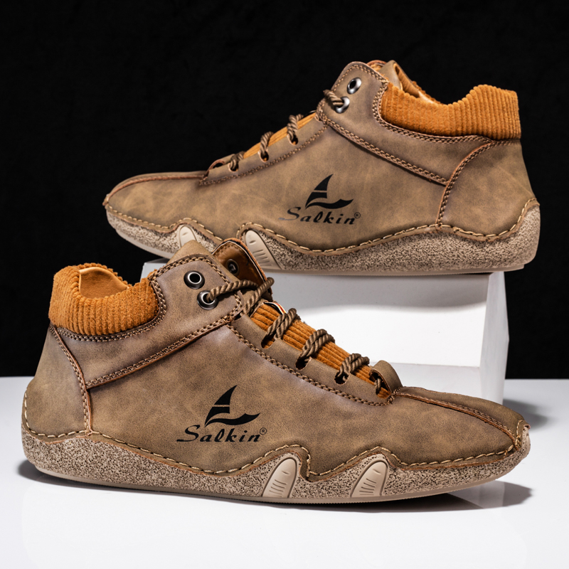 New Men's Casual Leather Shoes Men's Outdoor Sports Bre