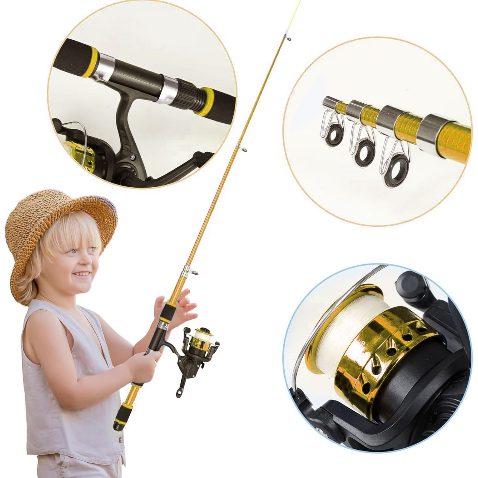 Telescopic Fishing Rod Reel Combo 2.1m Beginner Tackle Kit