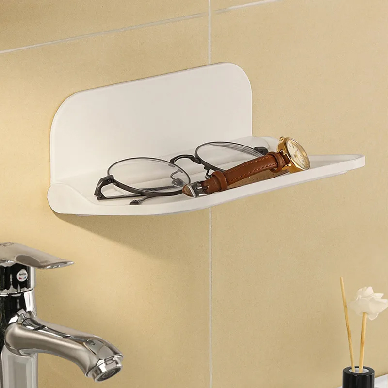 Foldable Floating Shelf Wall Mounted Display Shelves Bathroom — image 2