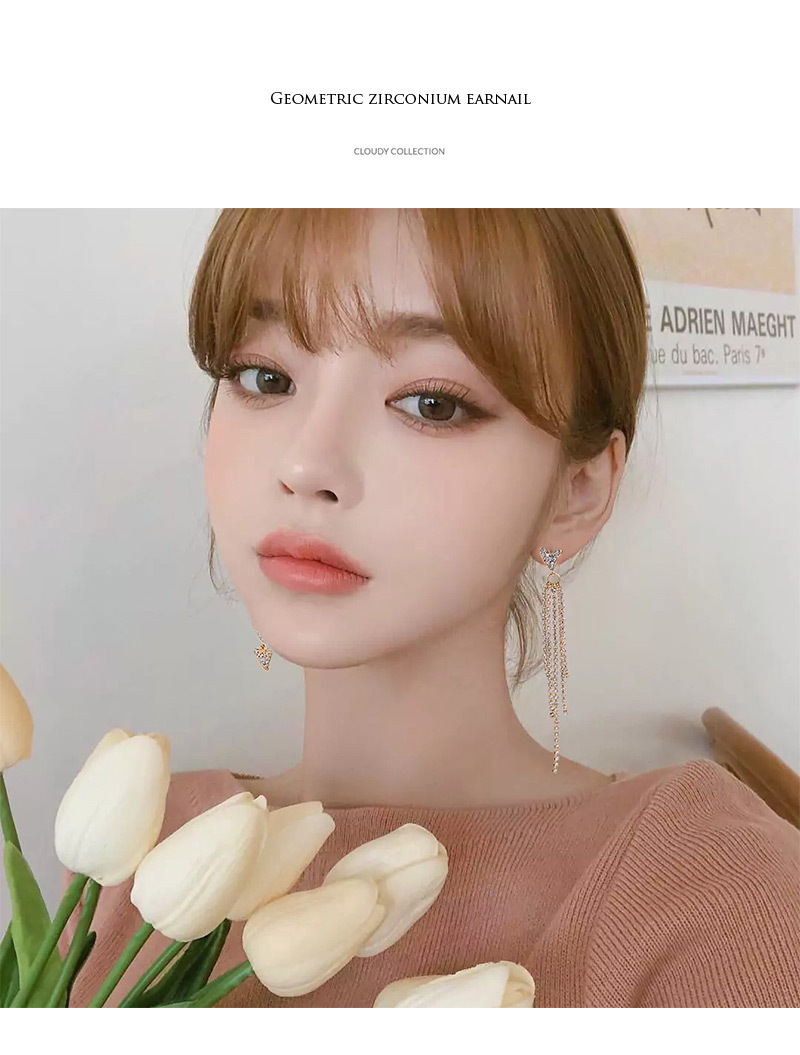 Temperament Long Diamond Tassel Earrings Female Super Fairy Personality Trendy Earrings