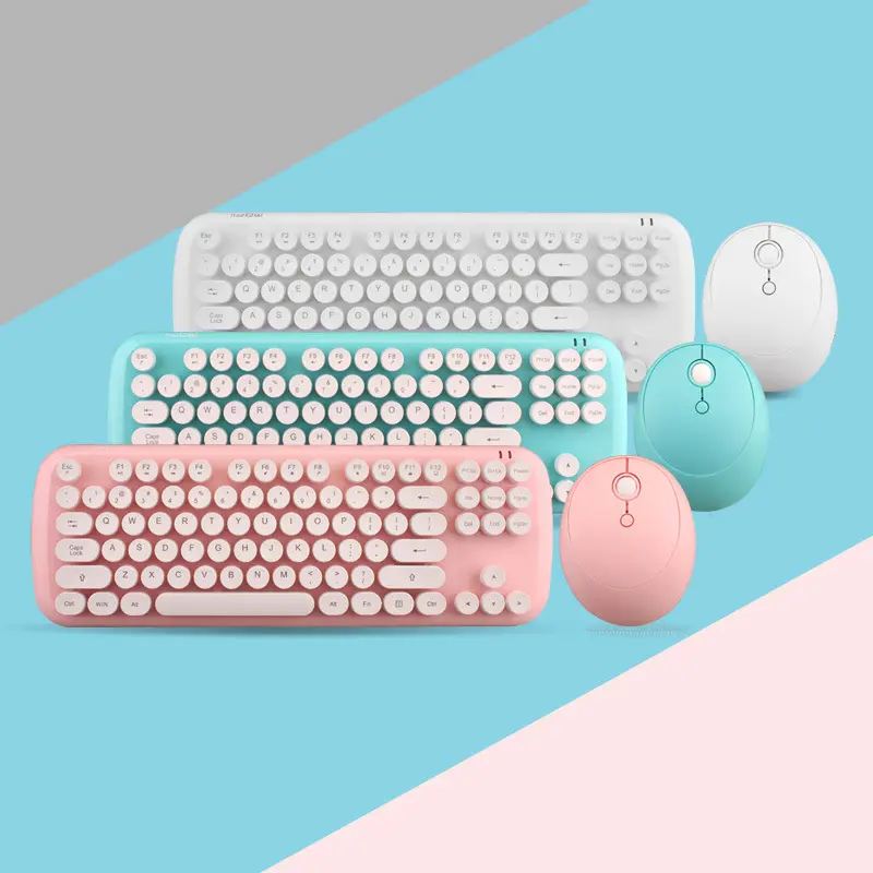 Wireless Keyboard And Mouse Set Girls Color