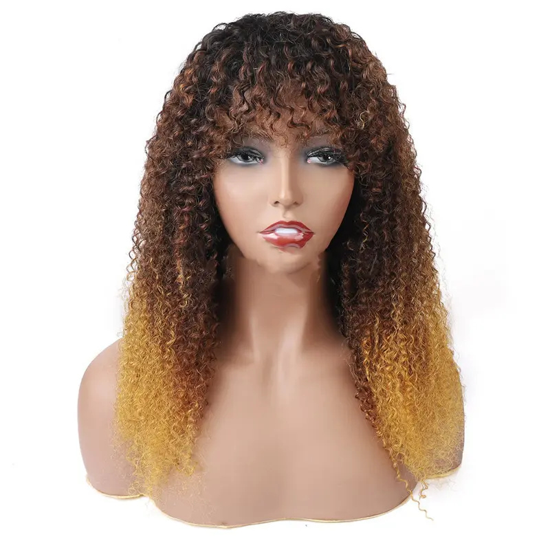 Real Hair Full Mechanism Headgear Three-color Smooth Cover Kinky
