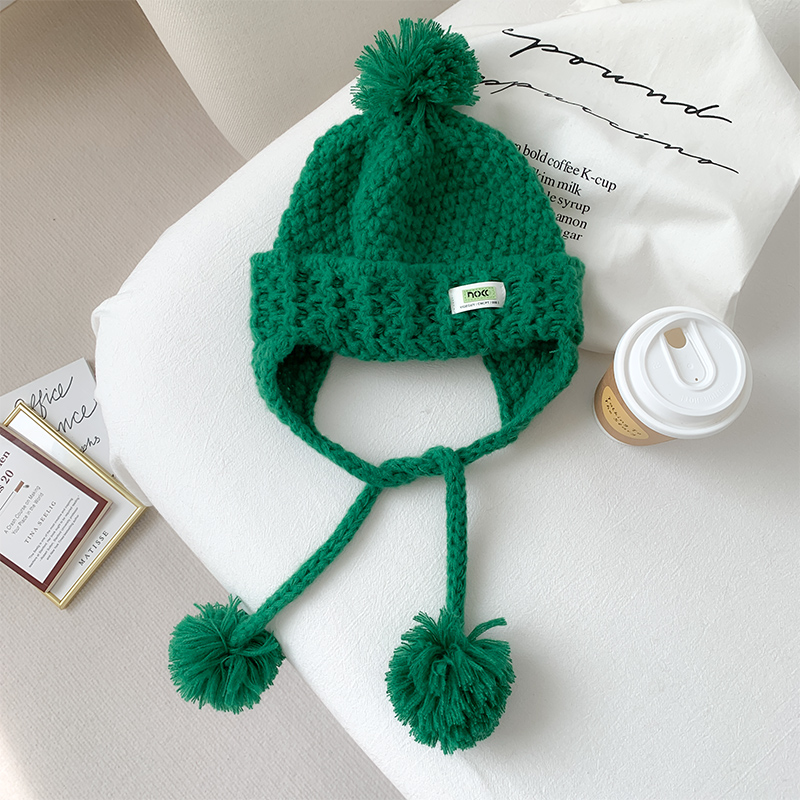 Women's All Match Cute Fur Ball Knitted Hat Green - Shop at LoveMi