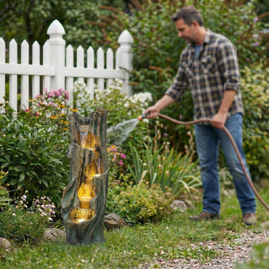 Waterfall Fountain For Outdoor Gardens And Patio Backyards Includes Energy-Efficient LED Lights And Easy Setup For Instant Relaxation — foto 7