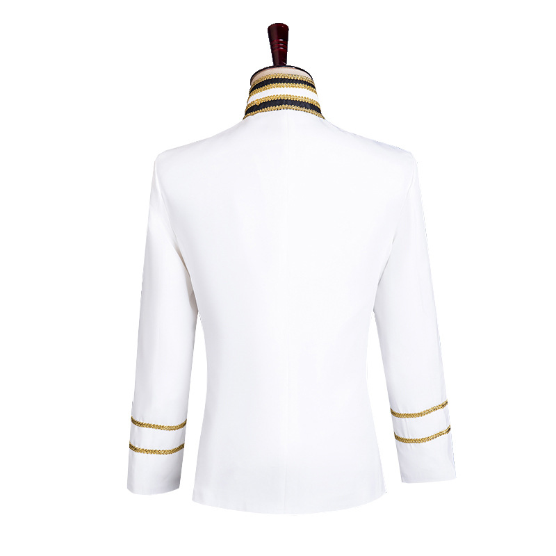 Men's Military Dress White Gold Inlaid European Court Performance