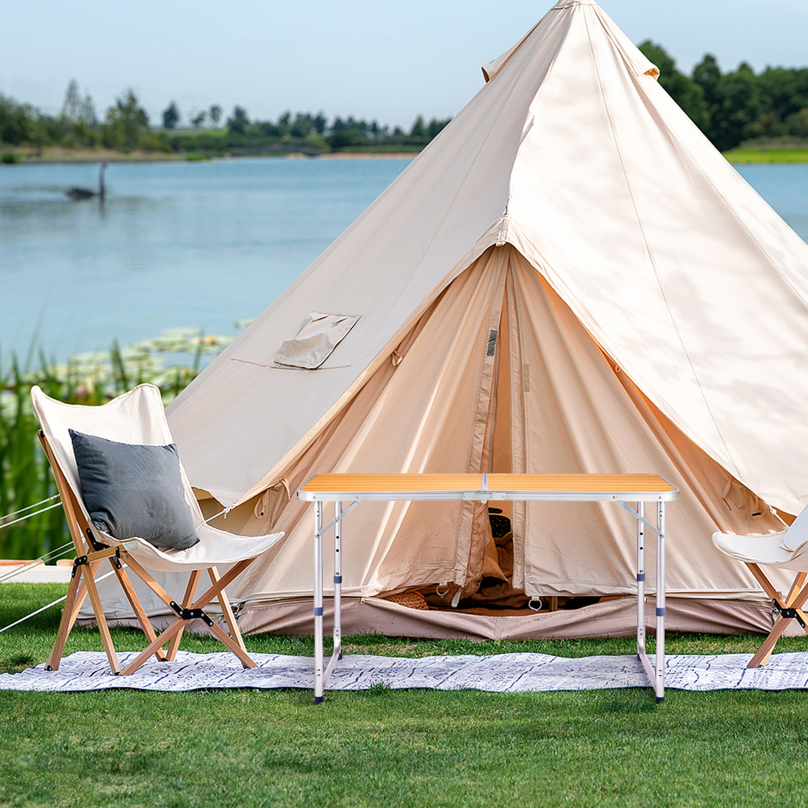 Table pliante à hauteur réglable de 4 pieds – Image 3