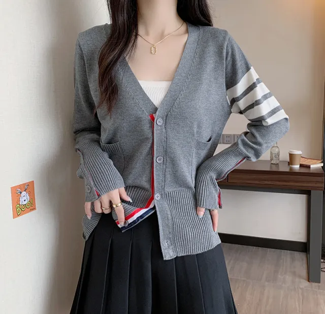 Loose And Versatile College Style Sweater Coat Light Grey - Shop at LoveMi