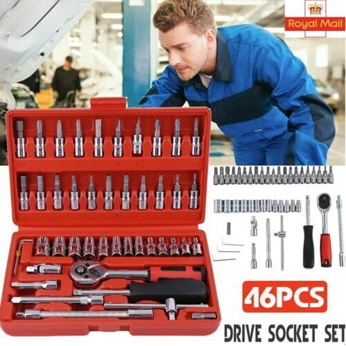 46PCS Metric Socket Set Ratchet Torx Wrench Kit 1 4 Drive Repair Tool With Ca - Picture 11 of 11