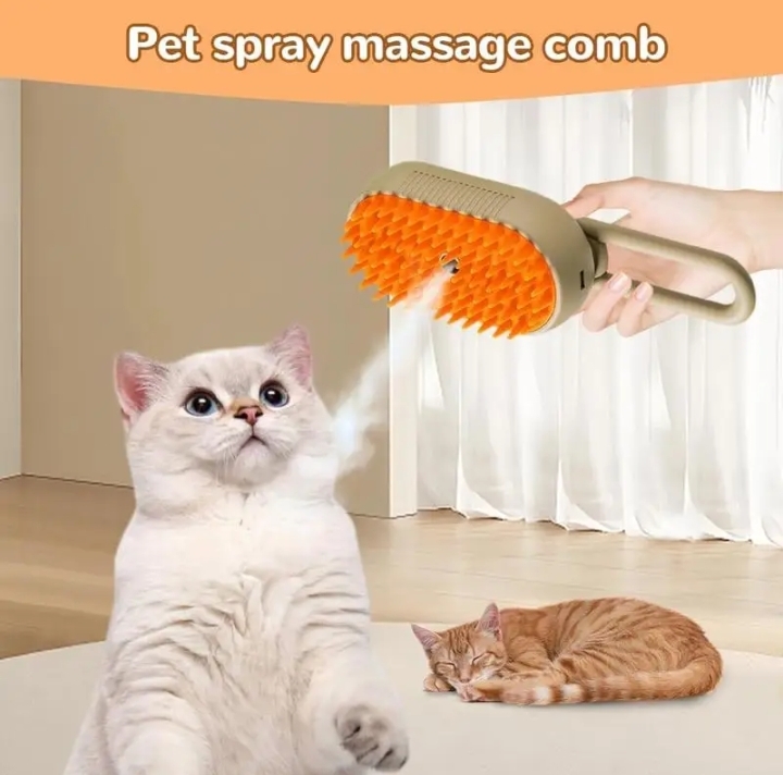 Electric Spray Pet Brush Grooming Comb With Steamer For Loose Hair Removal thumbnail 6