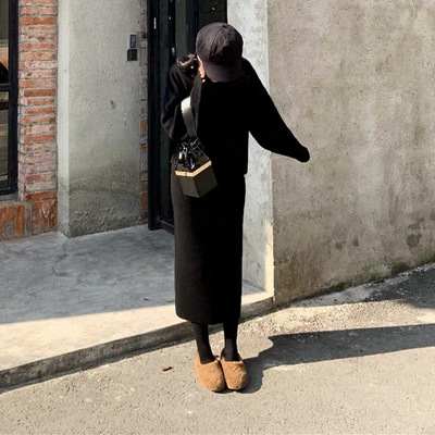 Autumn And Winter Women Wool Knitted Gentle Suit