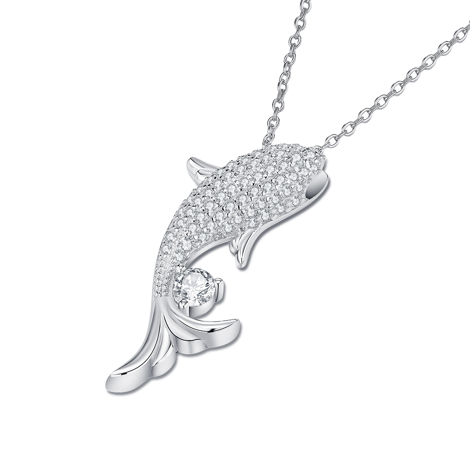A Luxurious And Fashionable Minimalist Jewelry Pendant Necklace Set With Top-quality Moissanite, Made Of S925 Silver Electroplated With Platinum.