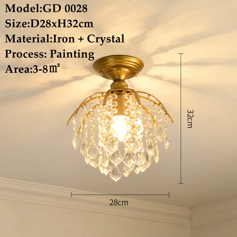 American Small Chandelier Balcony Aisle Corridor Single