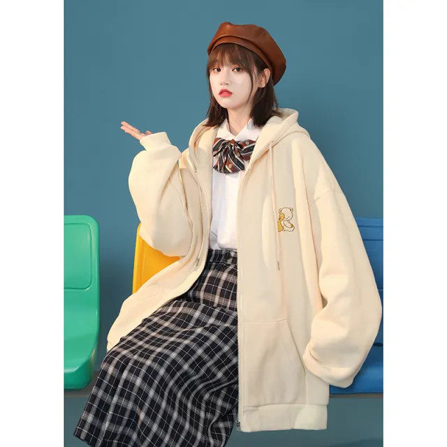Cubs Sports Jacket Women Spring And Autumn Loose Casual All match Cardigan Sweater Apricot - Shop at LoveMi