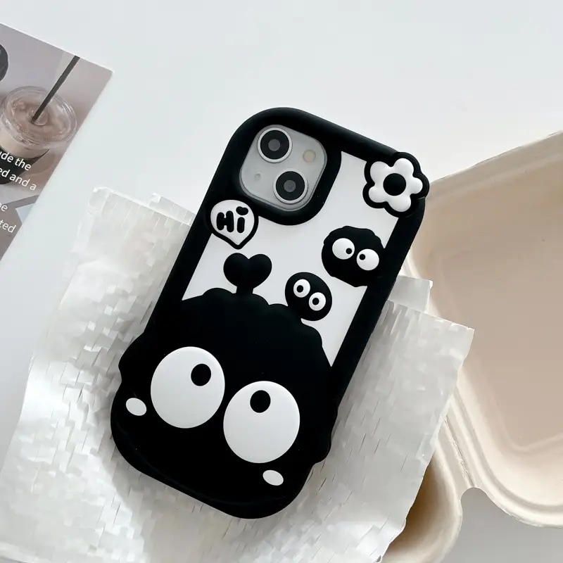Cute Three-dimensional Small Briquette Flower Silicone Phone Case