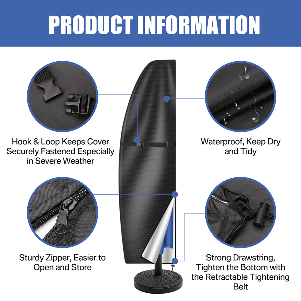 265cm Garden Parasol Cover Patio Umbrella Heavy Duty Waterproof Furniture — image 7