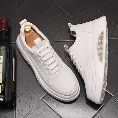 Fashion Trendy Men's Casual Shoes with White Thick Sole