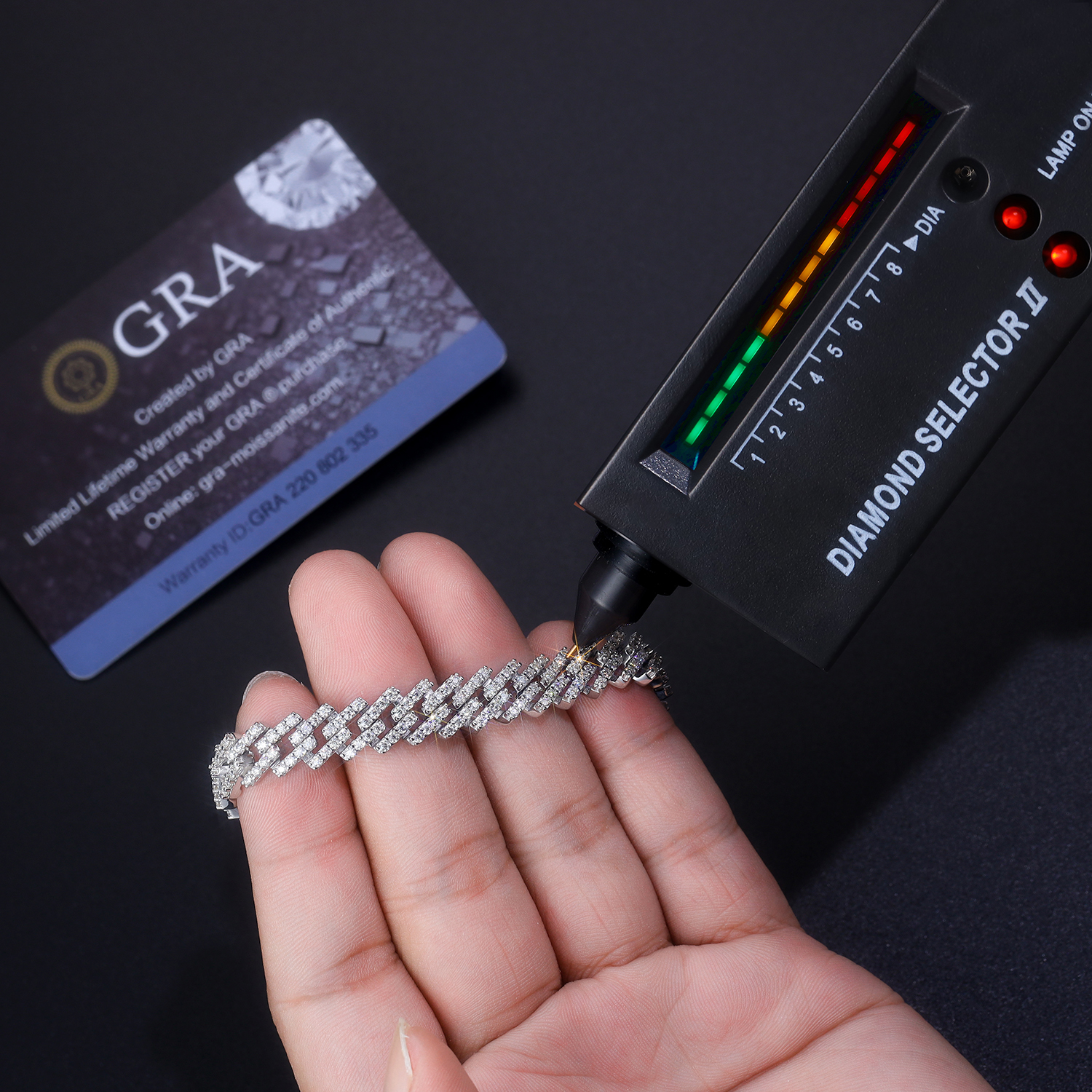 Set With Top-quality Moissanite, This Luxurious And Fashionable Light Luxury Jewelry Silver Bracelet Is Made Of S925 Silver Electroplated With Platinum