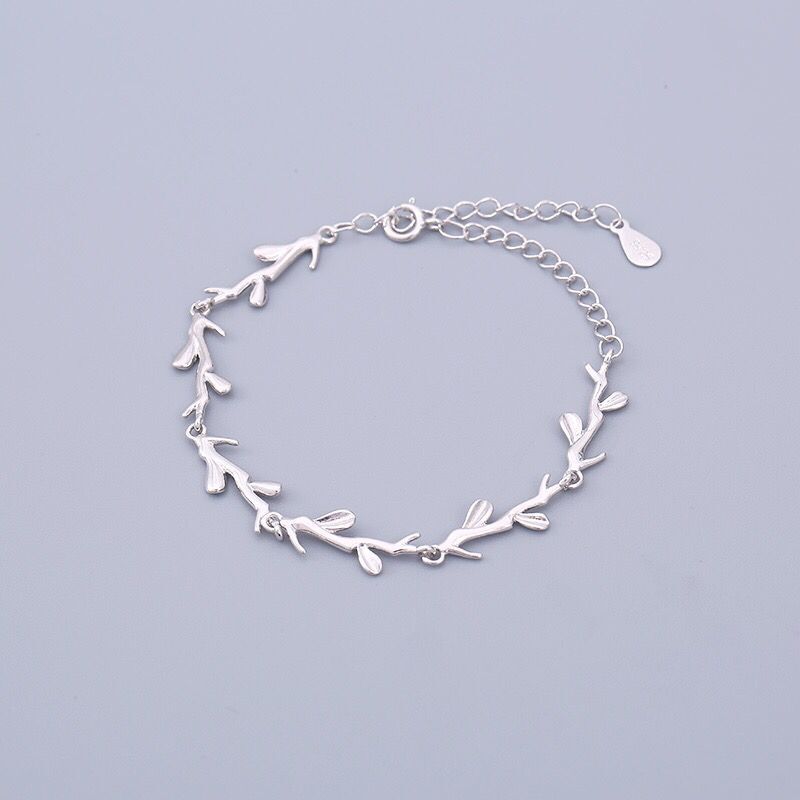 Silver Moonlight Forest Bracelet Women's Simple Branch Forest