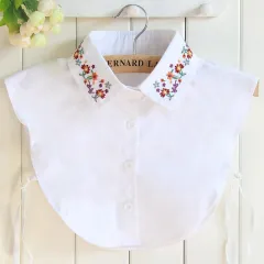 Fake Collar Women's Sweater Fashion Hollow Ribbon Decoration - Color Embroidery White - View 1