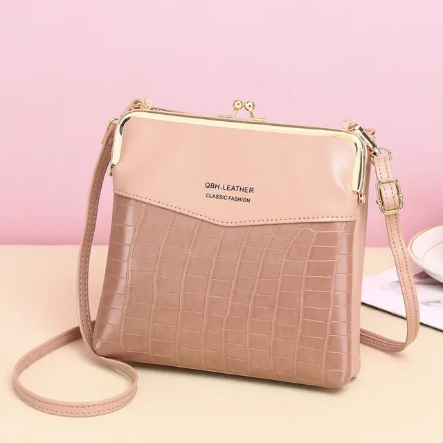 Lock Shoulder Bags Women Alligator Pattern Crossbody Phone Bag Pink - Shop at LoveMi