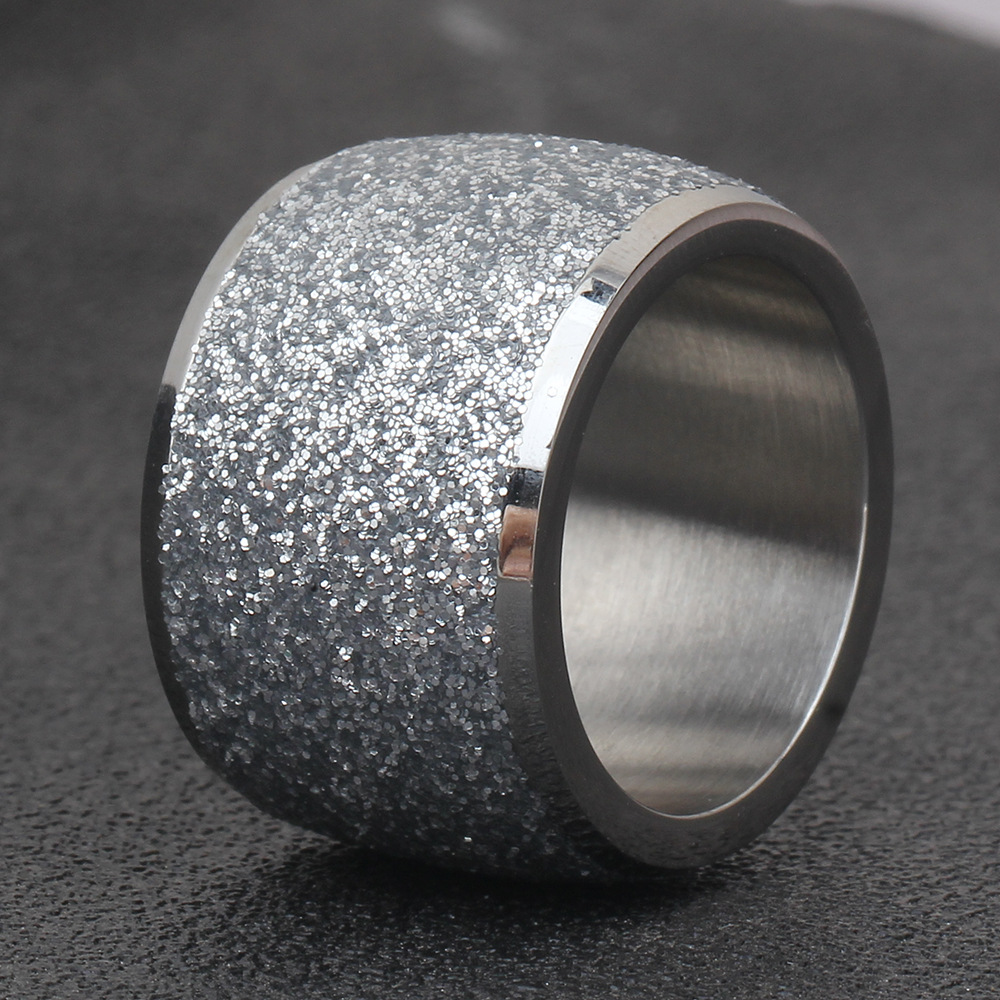 Women's Fashion Titanium Steel Frosted Ring