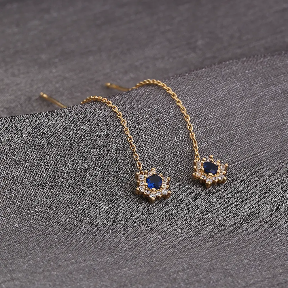New Korean Light Luxury Tassel Earrings Temperament Wholesale 925 High-end Niche Earrings Female Exaggerated Long Ear Line
