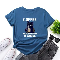 Black And White Print Loose Round Neck Short-sleeved T-shirt - 12 Style - View 1