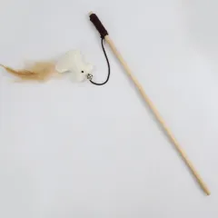 Teaser Feather Toys Kitten Funny Colourful Rod Cat Wand Toys Wood Pet Cat Toys Interactive Stick Pet Cat Supplies - Chick - View 1