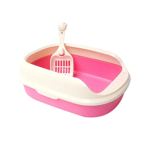 Pet Cat Litter Box With Shovel High side Polyester Cat Litter Box Pink - Shop at LoveMi