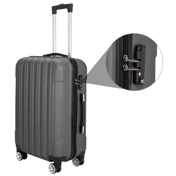 3-in-1 Multifunctional Large Capacity Traveling Storage Suitcase Luggage Set Dark Gray — foto 8