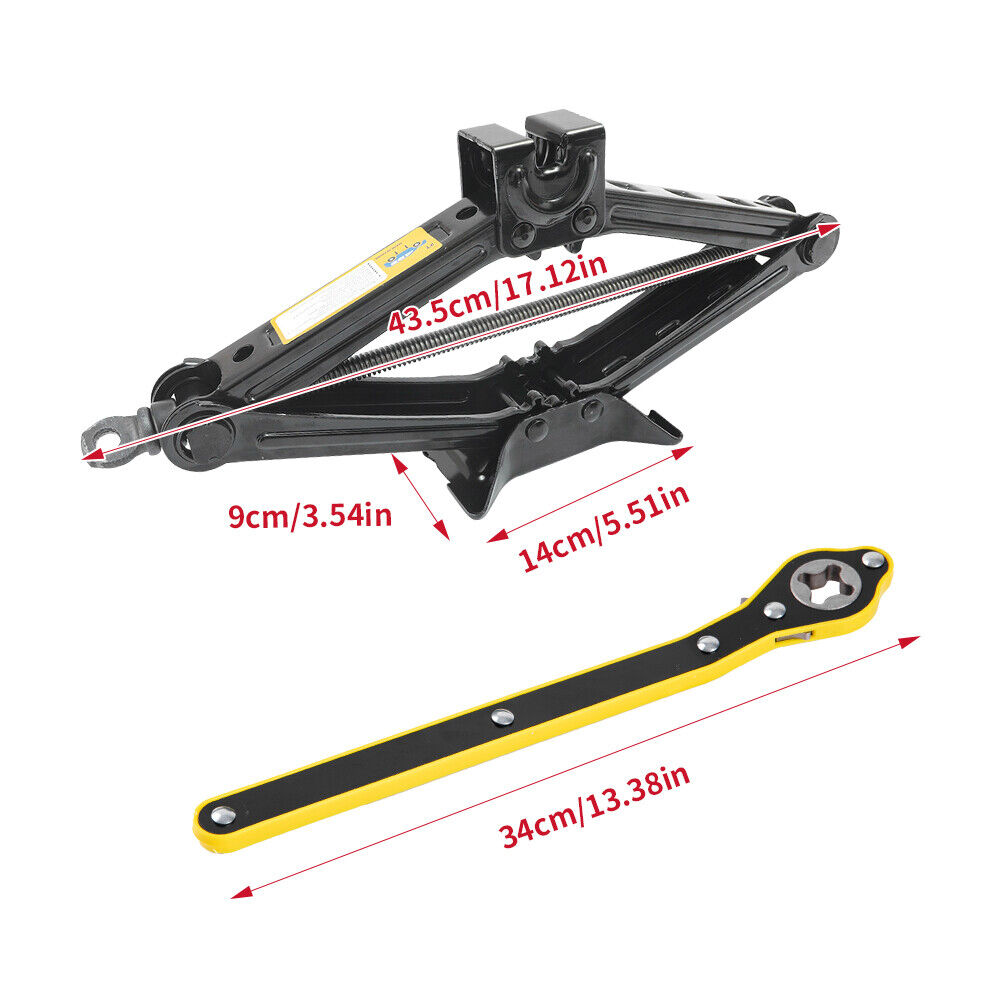 2 Ton Tonne Scissor Jack Lift Wind Up For Car Van Garage Crank Speed Handle — image 9
