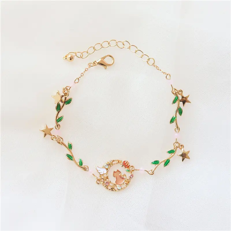 Ladies Flower Bunny Cat Leaf Bracelet