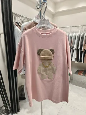 Cartoon Peplum Women's Printed Half Sleeve T Shirt Pink - Shop at LoveMi